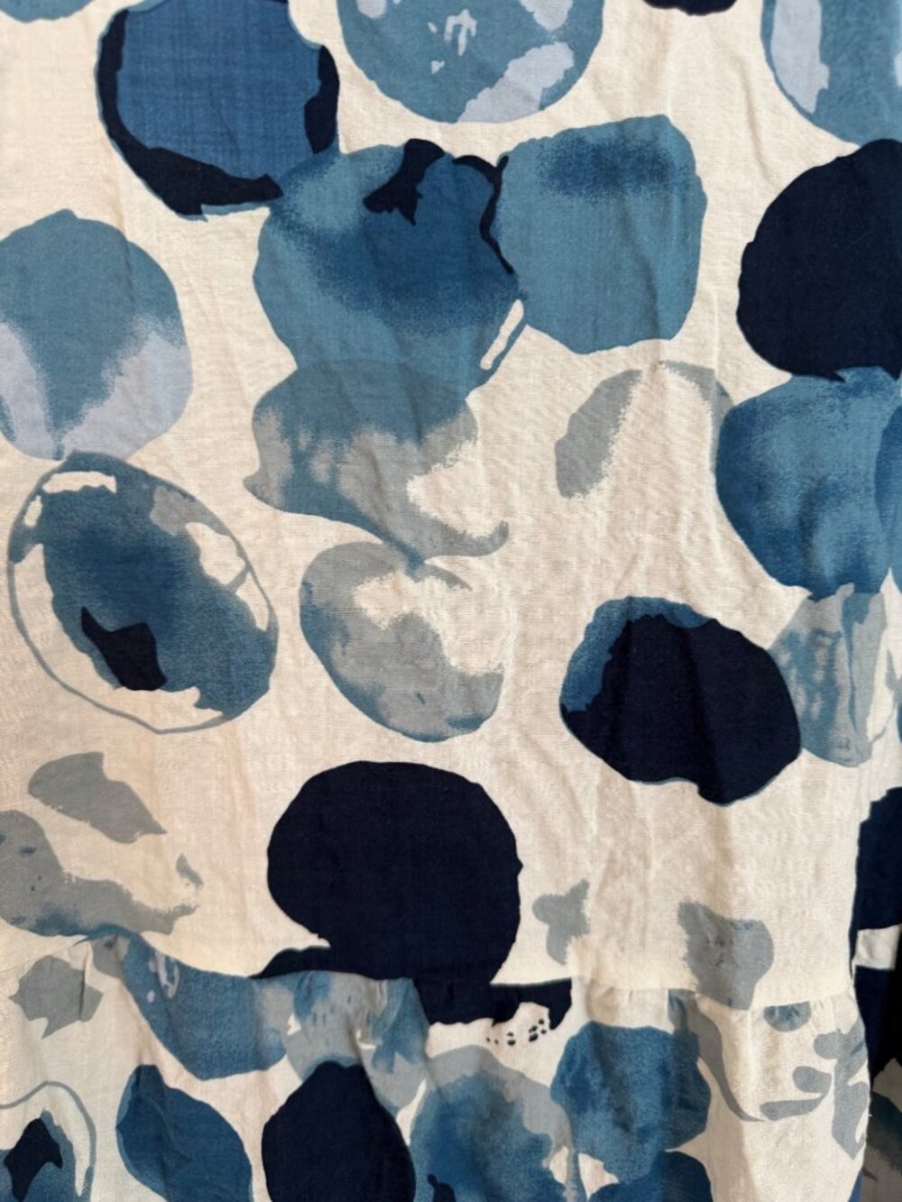 Watercolor Circle Blue & White Scoop Neck Short Sleeve Maxi Dress 2XL Casual - Picture 3 of 6